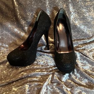 Charlotte Russe Black Sparkle Stiletto Shoes